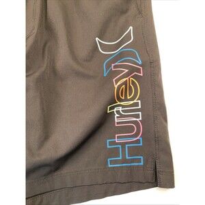 Hurley Shorts Mens Large Black 6" Performance Stretch Casual Drawstring